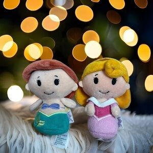 Ariel & Aurora Itty Bittys Plush Dolls Hallmark Disney Little Mermaid Sleeping